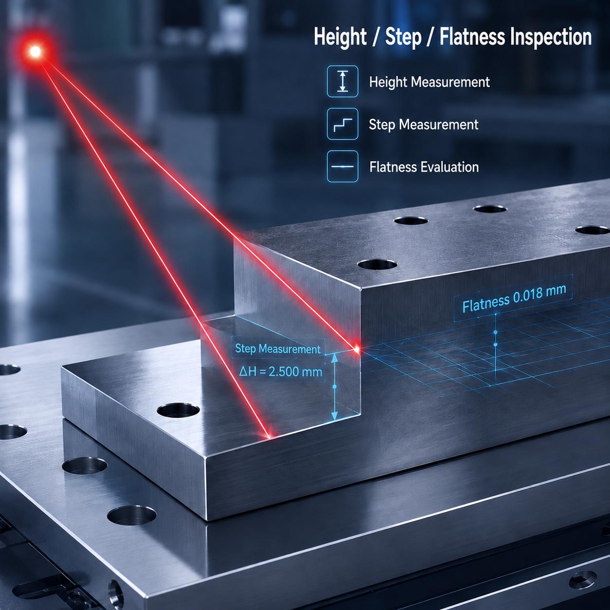 Height, step, and flatness inspection application