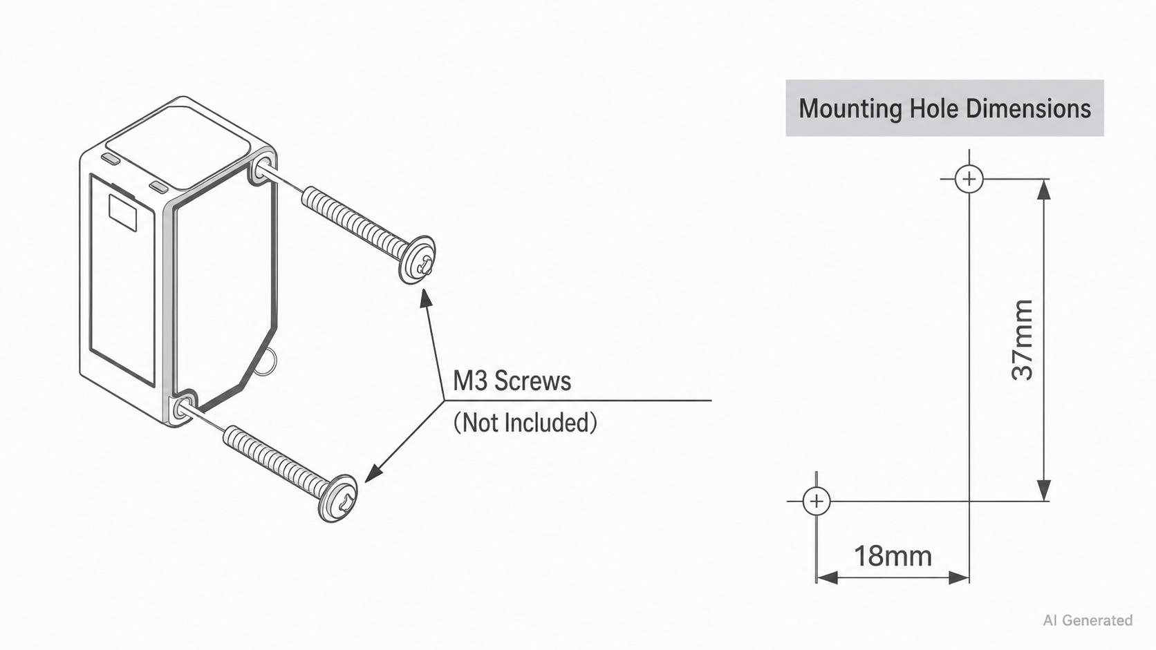 KJT-KELR-TE mounting hole dimensions