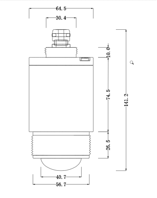 KJT-LE65K 毫米波雷达物位/液位计|毫米波雷达物位计型号-参数-尺寸图