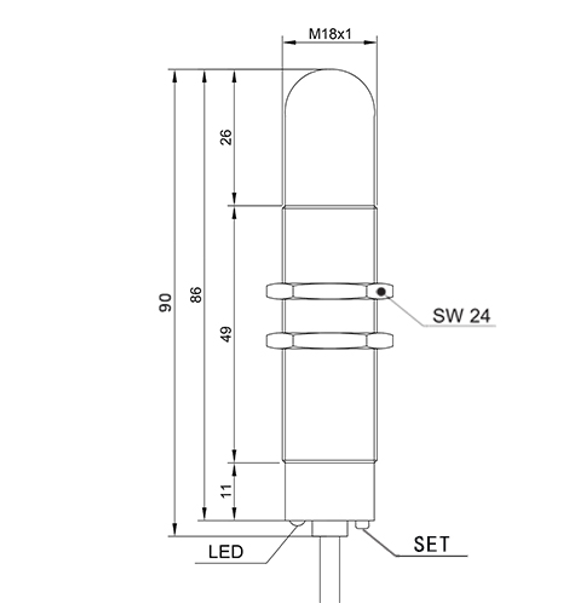 KJT-LD18 高精度雷达传感器|雷达测距传感器型号-参数-尺寸图