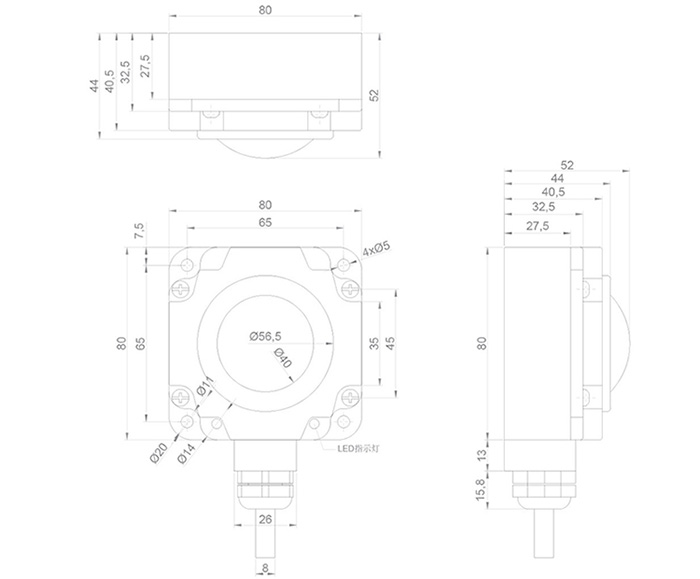 QK80系列防撞雷达传感器|防撞雷达传感器型号-参数-尺寸图